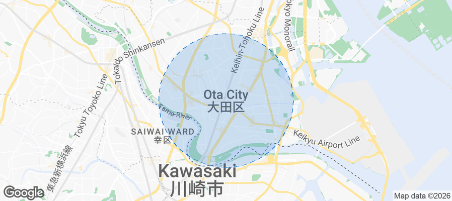 Ōta-ku Airbnb map